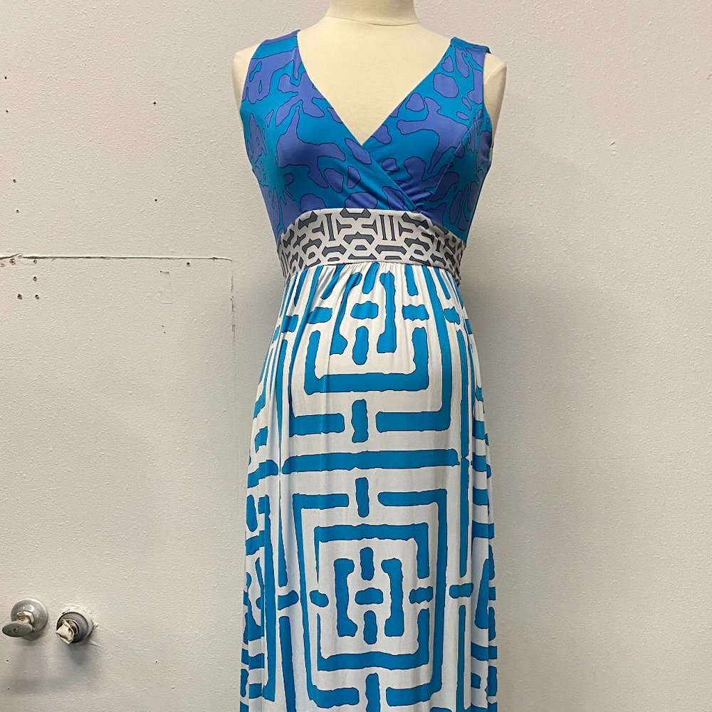 Olian Blue Maxi Maternity Dress